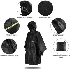 Rain Poncho with Reflective