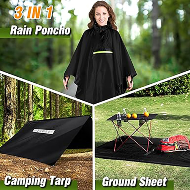 Rain Poncho with Reflective