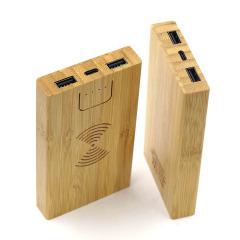 5000mAh Wireless Wooden Power Bank