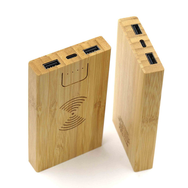 5000mAh Wireless Wooden Power Bank