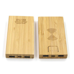 5000mAh Wireless Wooden Power Bank