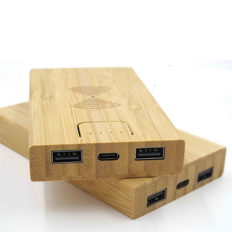 5000mAh Wireless Wooden Power Bank