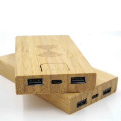 5000mAh Wireless Wooden Power Bank