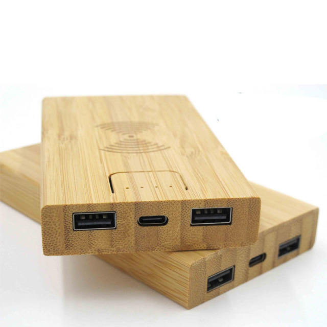 5000mAh Wireless Wooden Power Bank