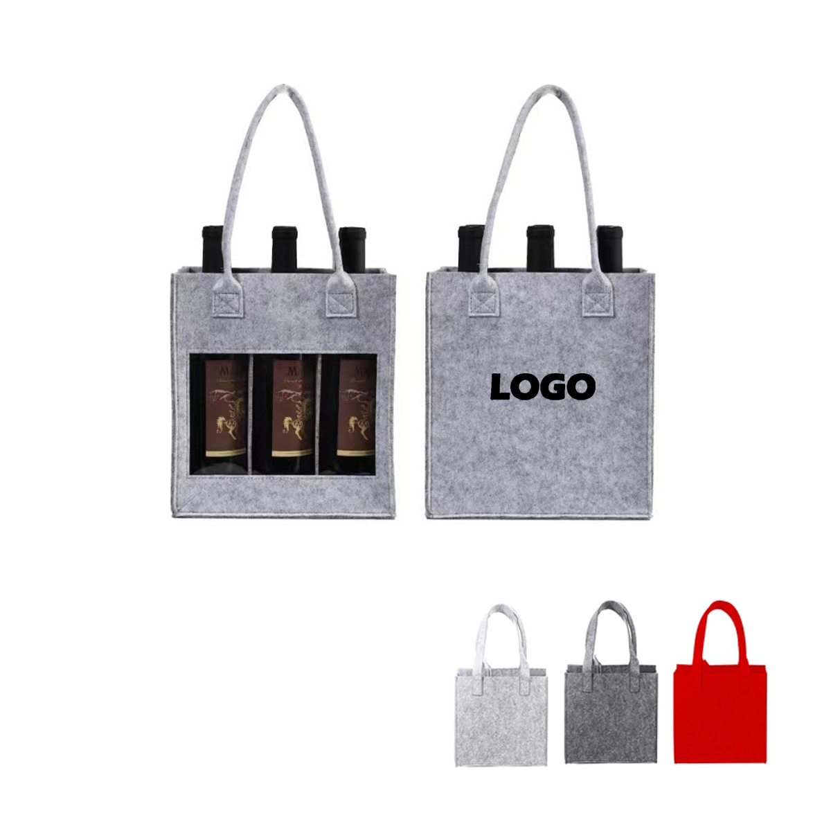 6 Bottles Felt Wine Bag