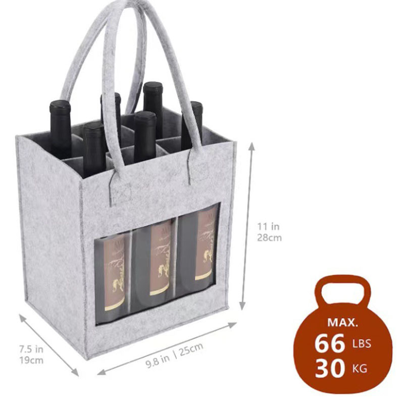 6 Bottles Felt Wine Bag