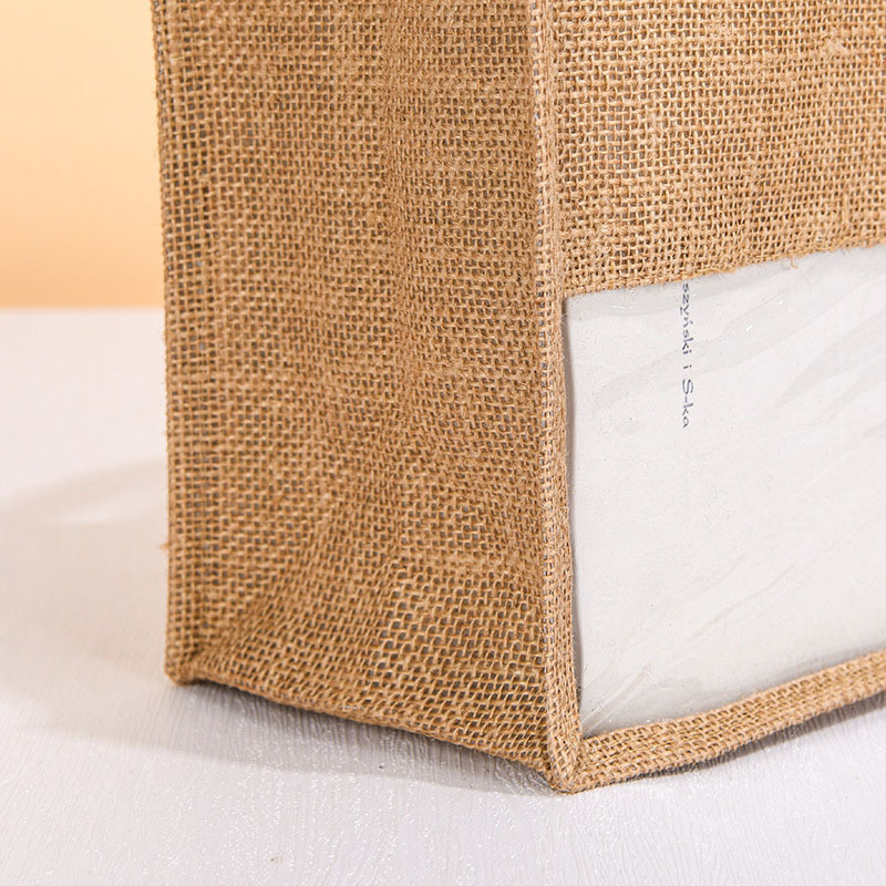 Burlap Tote with Transparent PVC Film Window