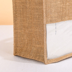Burlap Tote with Transparent PVC Film Window