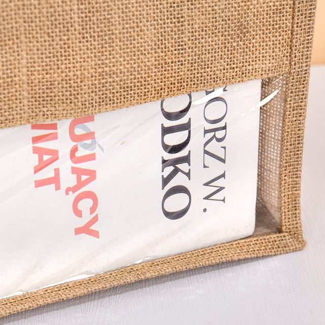 Burlap Tote with Transparent PVC Film Window