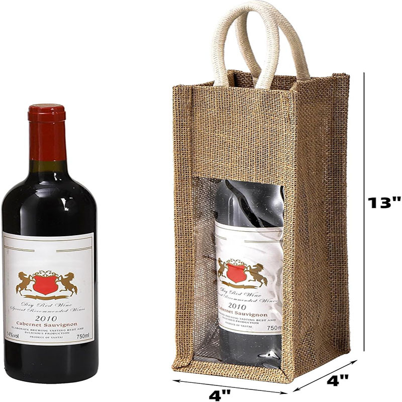 Burlap Wine Bottle Bags