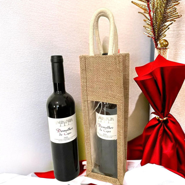 Burlap Wine Bottle Bags
