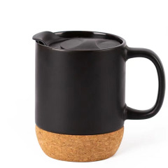 Coffee Mug with Lid and Cork Bottom