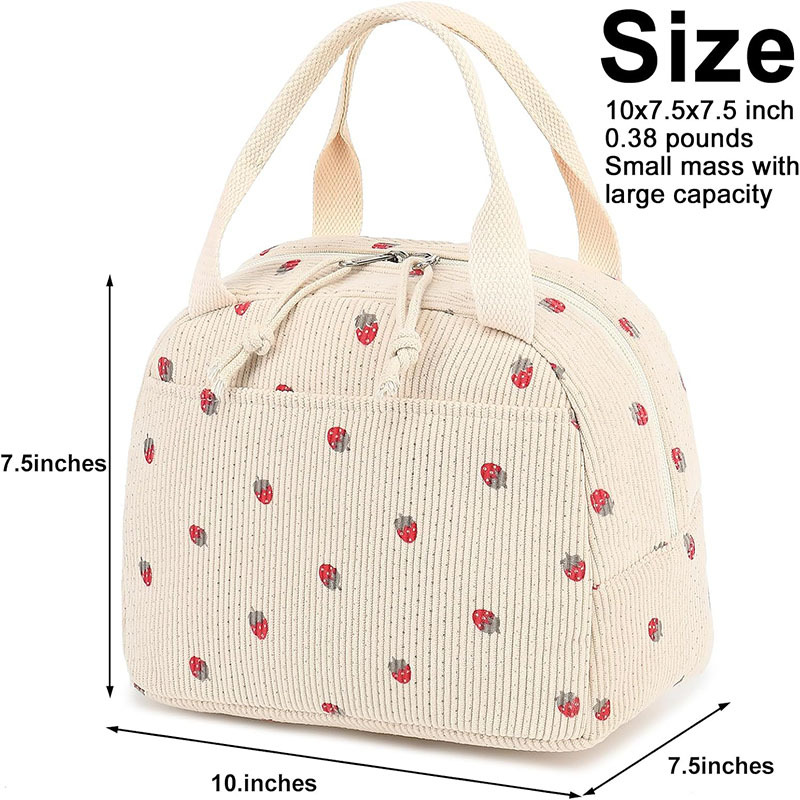 Corduroy Lunch Tote Bags