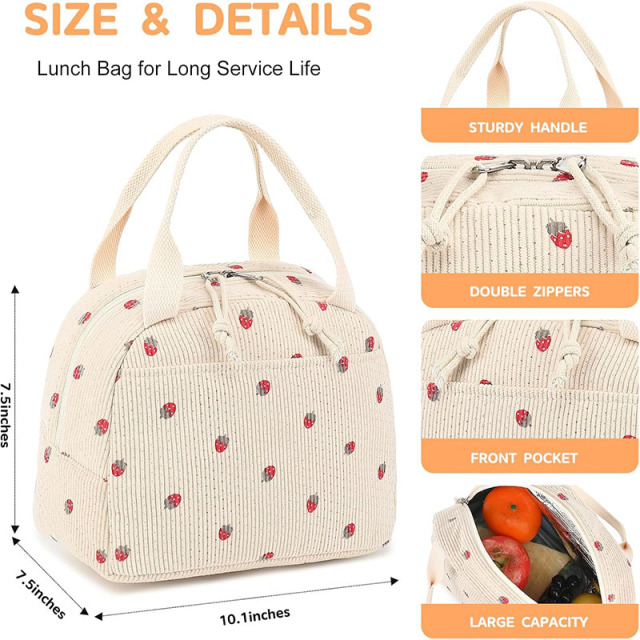 Corduroy Lunch Tote Bags