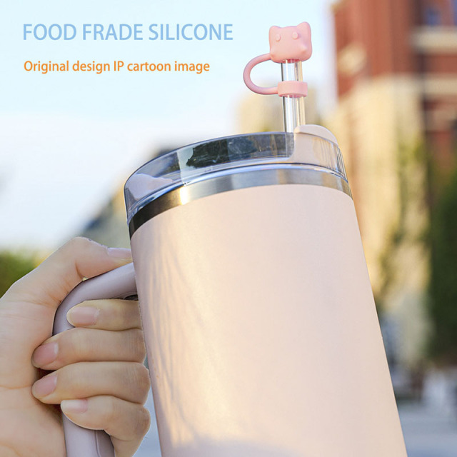 Cute Cat Straw Covers Cap Straw Topper