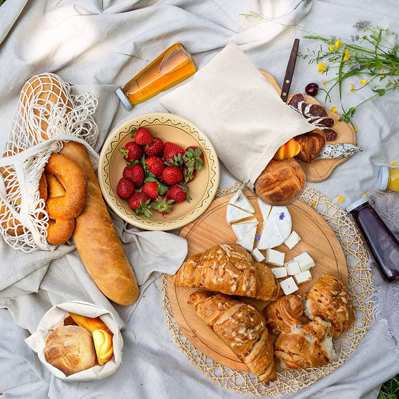 Reusable Linen Drawstring Bread Bags