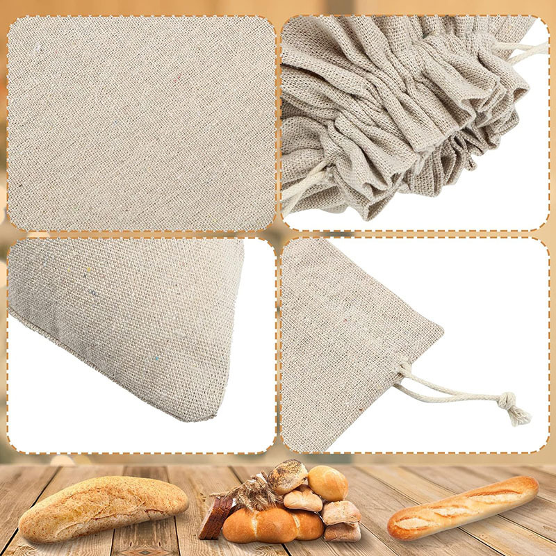Reusable Linen Drawstring Bread Bags