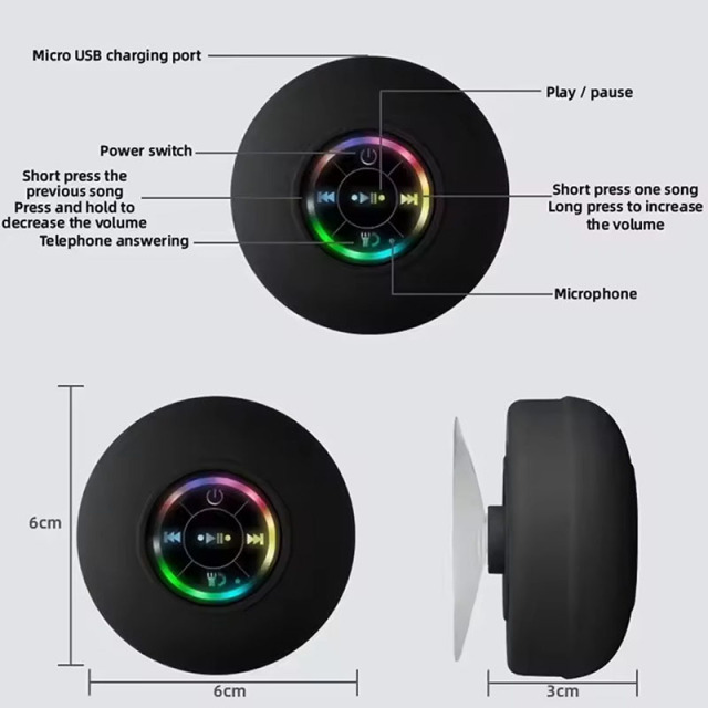 Shower Bluetooth Speaker with Suction Cup