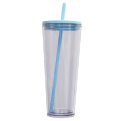 26oz Double Wall Plastic Tumblers with Lids and Straws