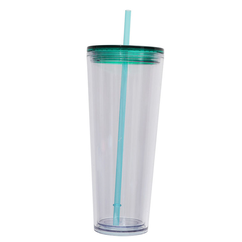 26oz Double Wall Plastic Tumblers with Lids and Straws