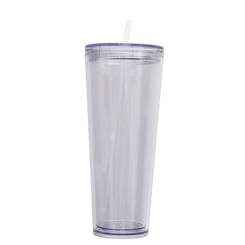 26oz Double Wall Plastic Tumblers with Lids and Straws