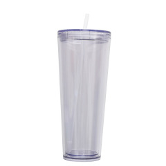 26oz Double Wall Plastic Tumblers with Lids and Straws