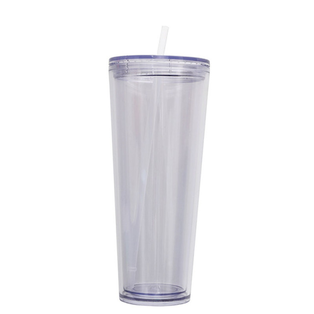 26oz Double Wall Plastic Tumblers with Lids and Straws