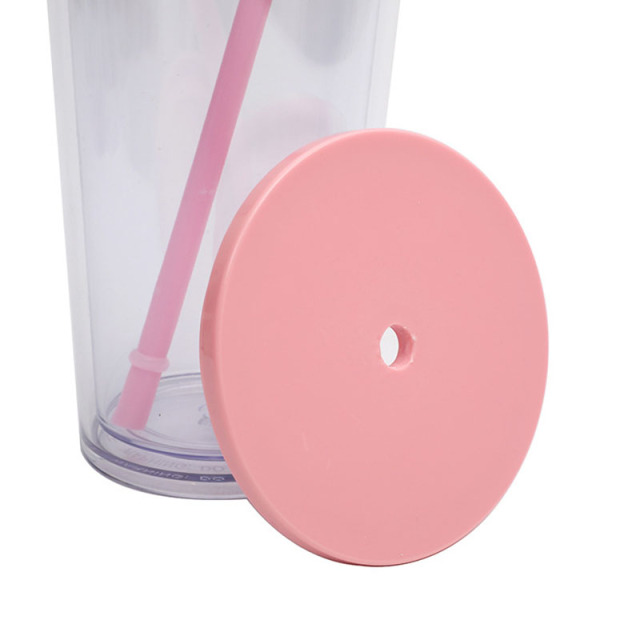26oz Double Wall Plastic Tumblers with Lids and Straws