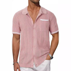 Breathable Button Down Beach Knit Polo Shirts