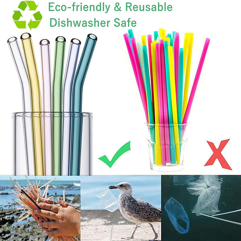 Reusable Glass Straws Set