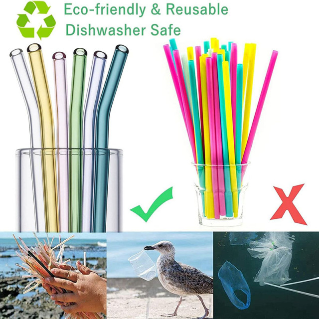Reusable Glass Straws Set