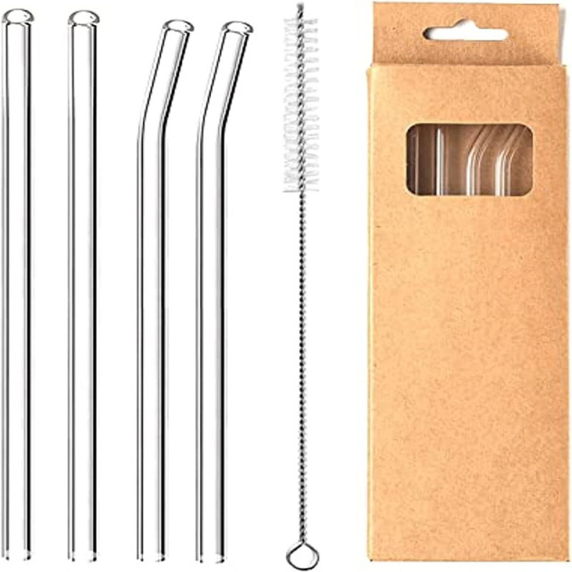 Reusable Glass Straws Set