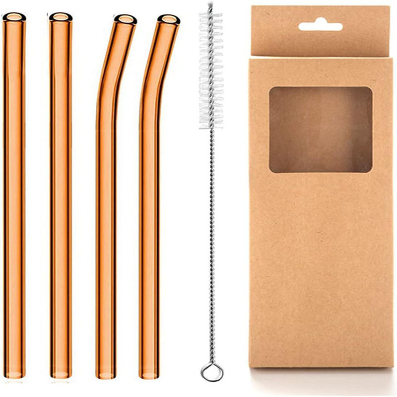 Reusable Glass Straws Set