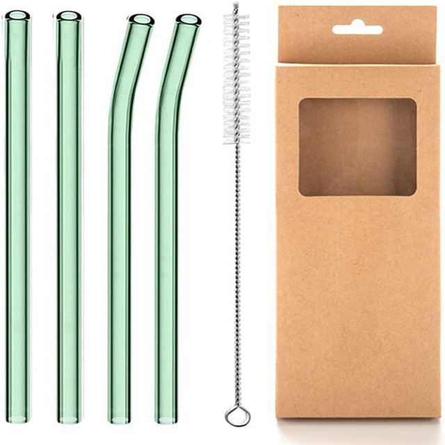 Reusable Glass Straws Set