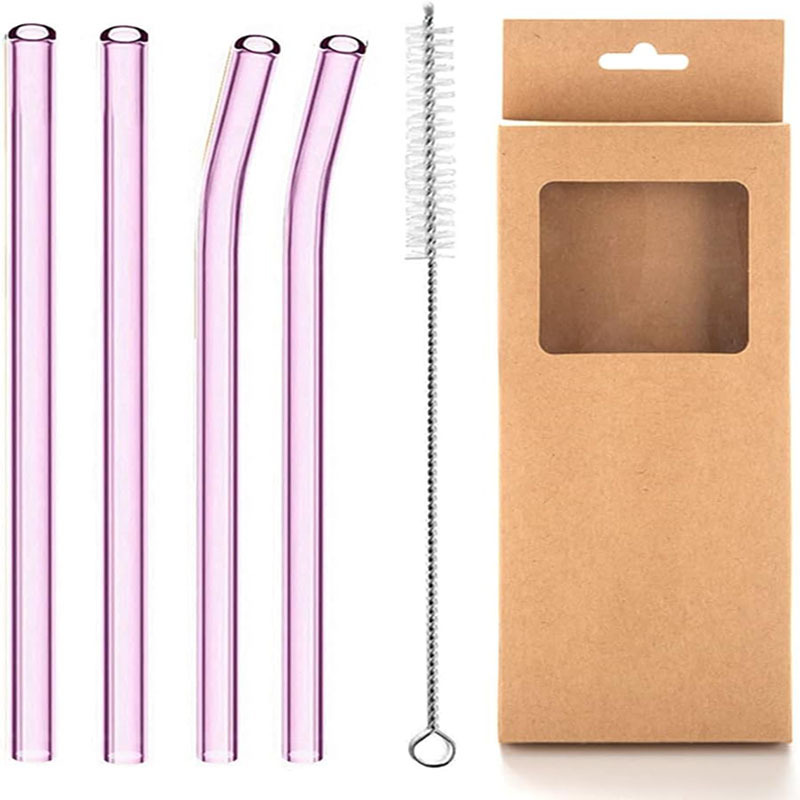 Reusable Glass Straws Set