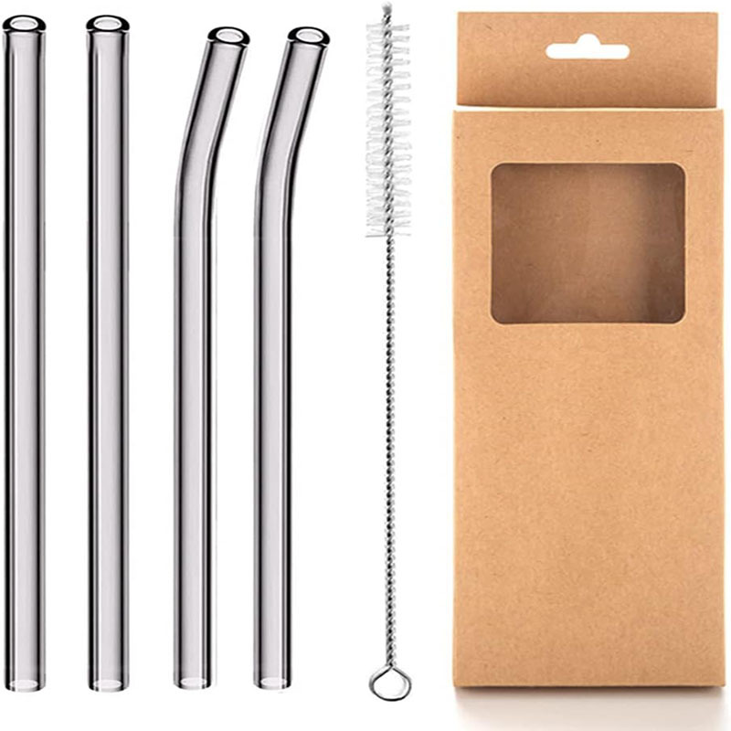 Reusable Glass Straws Set