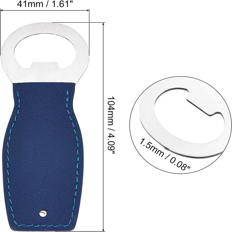 Stainless Steel Beer Bottle Opener with Leather Handle