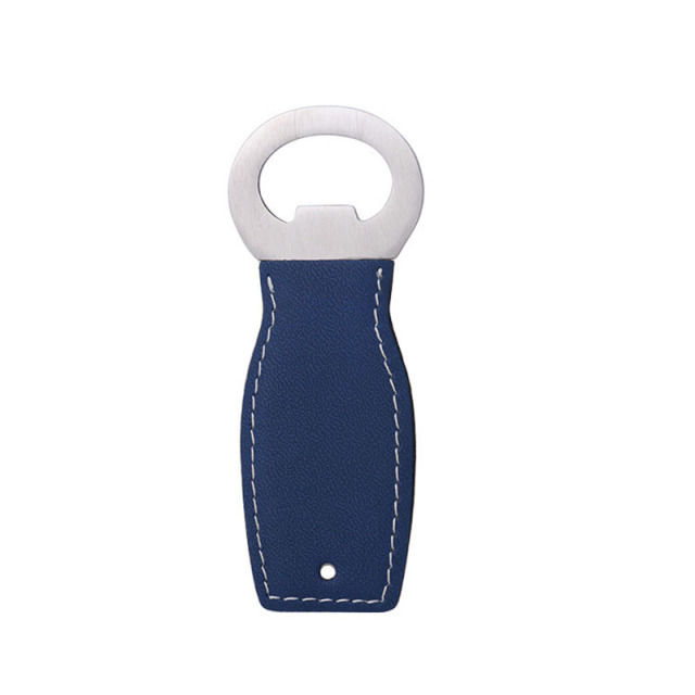 Stainless Steel Beer Bottle Opener with Leather Handle