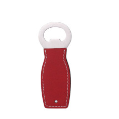 Stainless Steel Beer Bottle Opener with Leather Handle