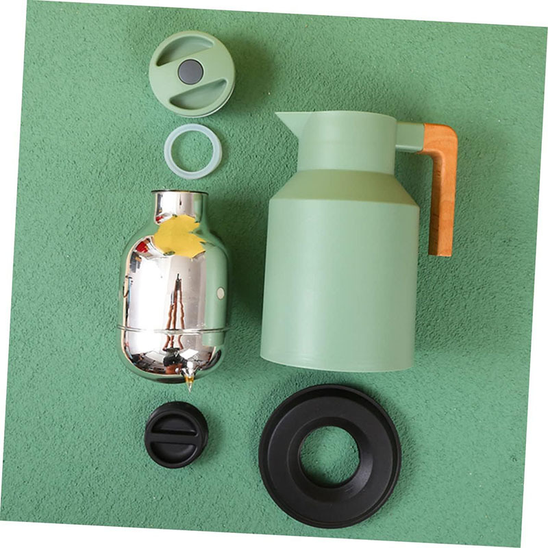 Thermal Coffee Carafe With Wooden Handle