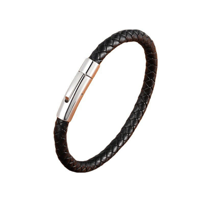 Waterproof Braided Rope Leather Bracelet