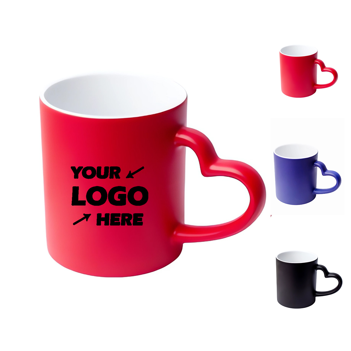 12 Oz. Ceramic Coffee Mug With Heart Handle
