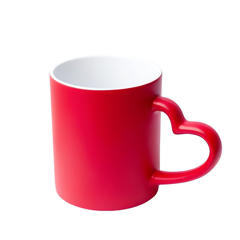 12 Oz. Ceramic Coffee Mug With Heart Handle