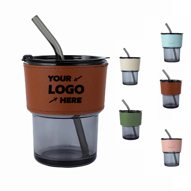 15 Oz. Glass Tumbler With Straw