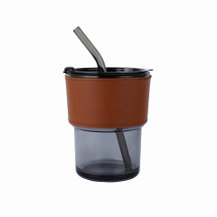 15 Oz. Glass Tumbler With Straw