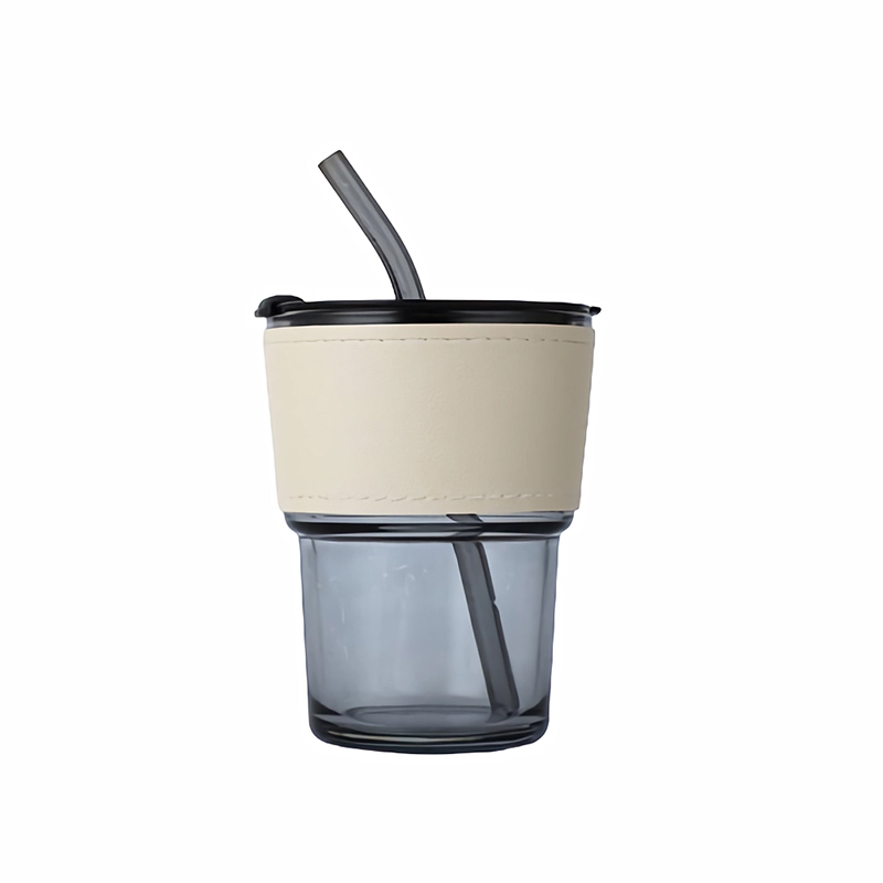 15 Oz. Glass Tumbler With Straw
