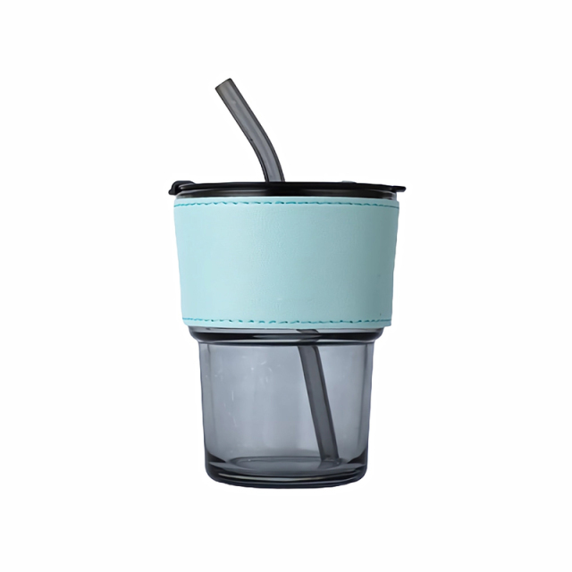 15 Oz. Glass Tumbler With Straw