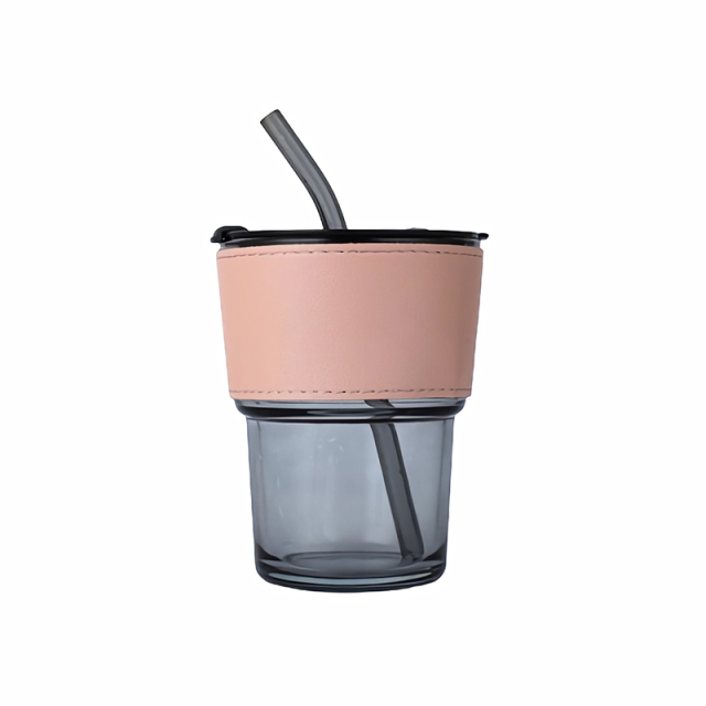 15 Oz. Glass Tumbler With Straw