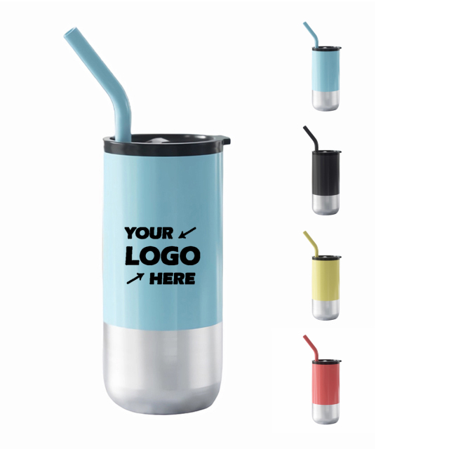 16 Oz. Insulated Tumbler With Lid And Straw