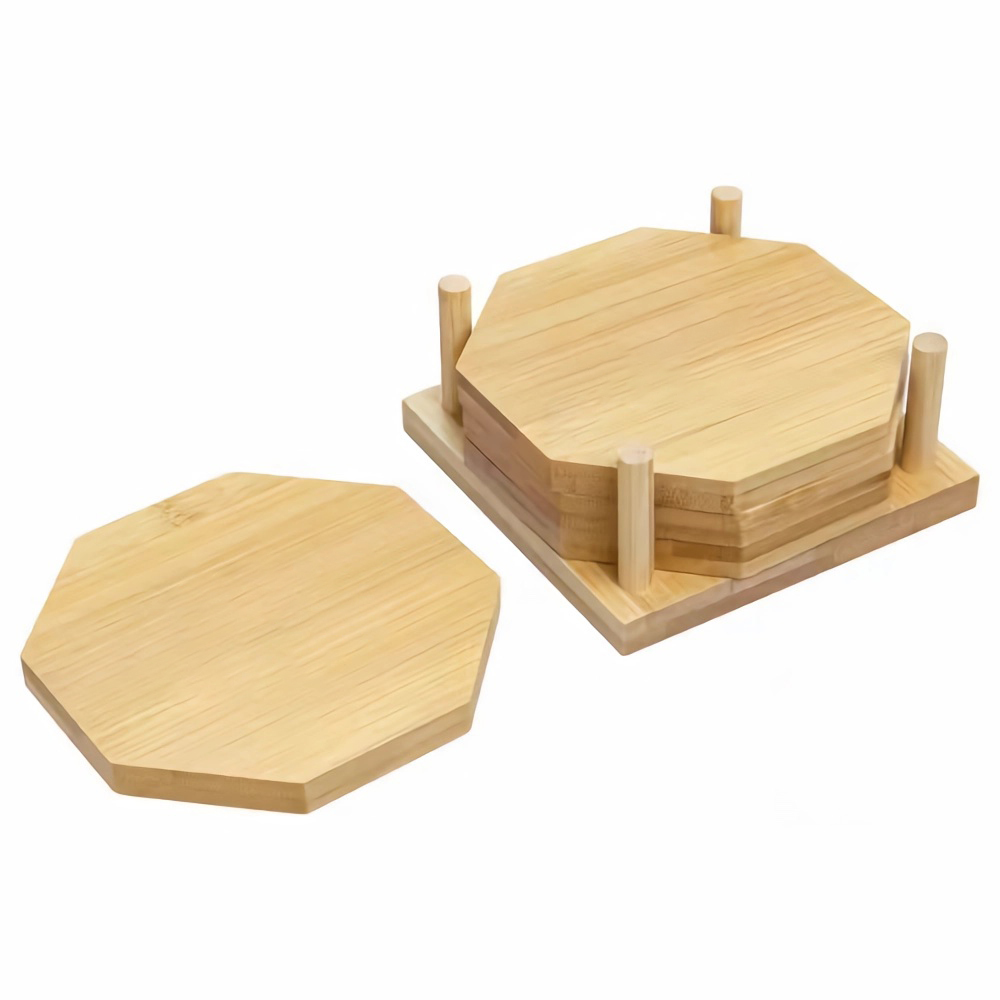 4-Piece Bamboo Coaster Set